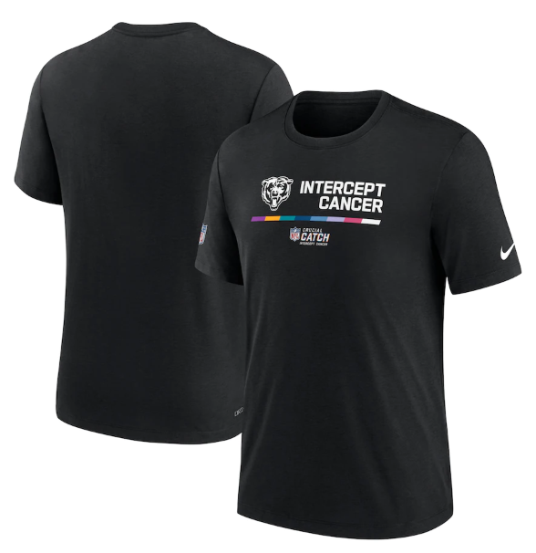Men's Chicago Bears 2022 Black Crucial Catch Performance T-Shirt